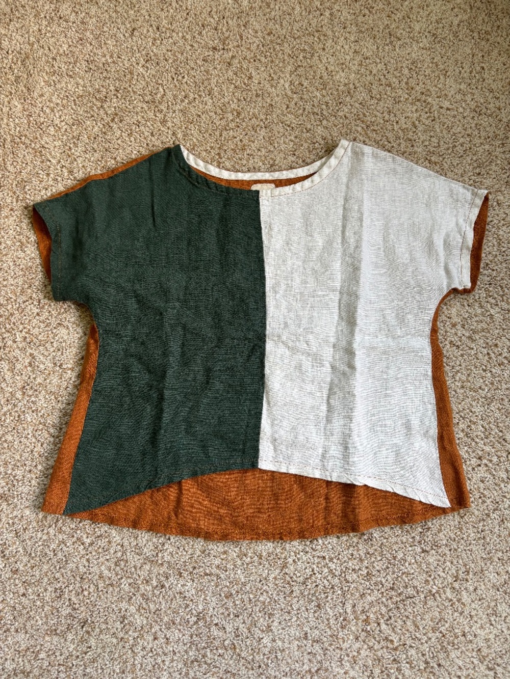 Willa Wear Clothing linen color block crop top